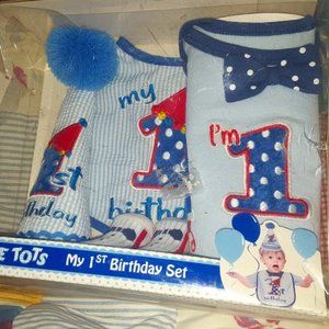 3/$15 Baby's 1st B-day Onesie Set, NIB-&7.00